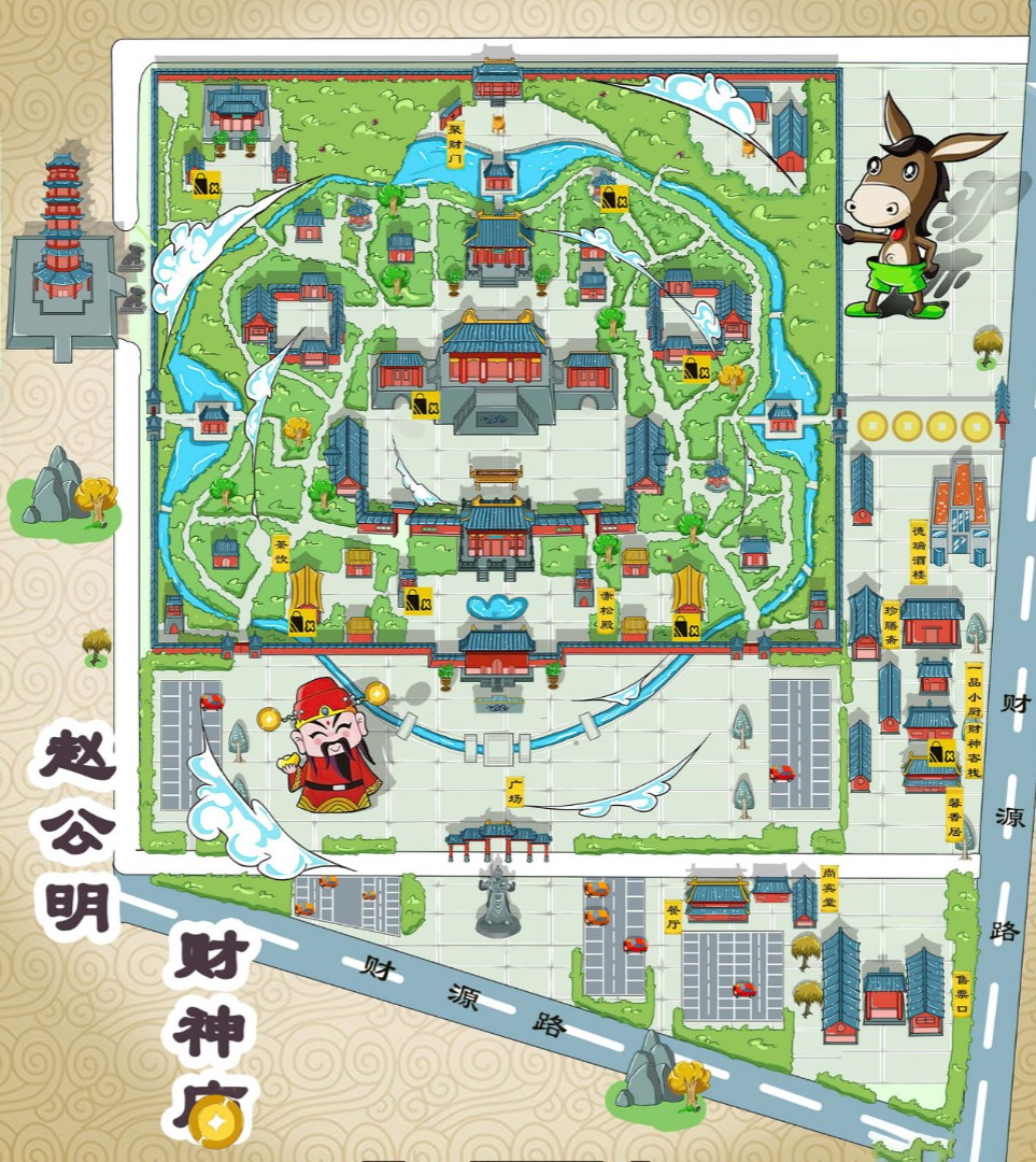 儋州寺庙类手绘地图